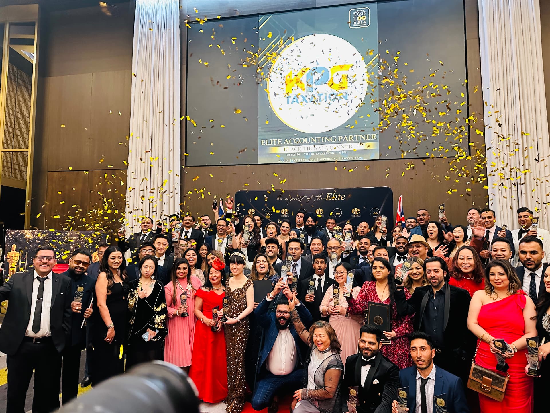 Top 100 Asia gala celebration with confetti
